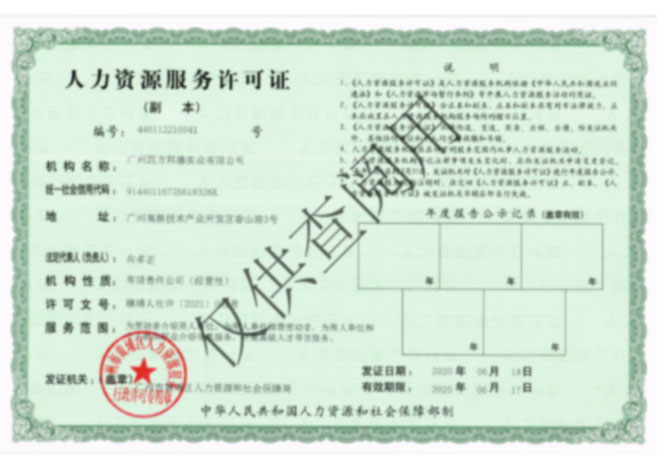 人力資源服務許可證副本
